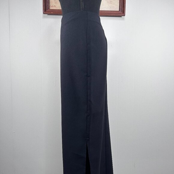 VTG Tracy Evans Maxi Pencil Skirt Women's 9 Black Business Office Side Slit USA - Picture 3 of 15